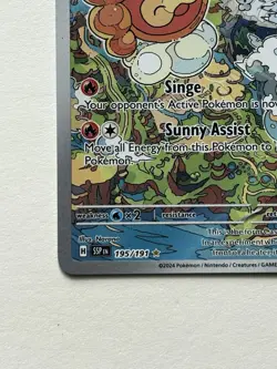 Pokemon Castform Sunny Form 195/191 Sv08 Illustration Rare Holo - Image 5