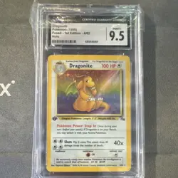 Pokemon Dragonite 4/62 Fossil 1st Edition Holo Rare CGC 9.5 English 1999 - Image 1