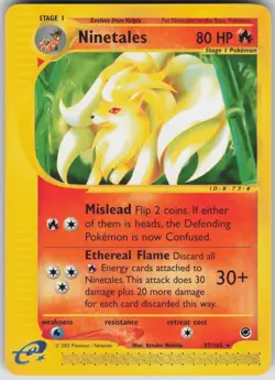Pokemon TCG Ninetales (57) Rare Expedition 057/165 - Image 1