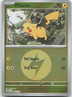 Pikachu (Energy Symbol Pattern) 055/217 Ascended Heroes Pokemon Reverse Holo NM - Image 1