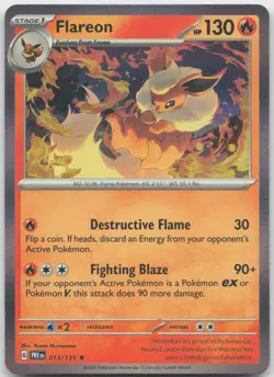 Flareon 013/131 Holo Rare Prismatic Evolutions Pokemon Holo Near Mint - Image 1