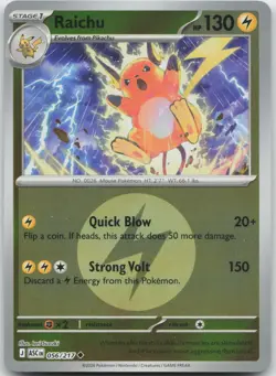 Raichu (Energy Symbol Pattern) 056/217 Ascended Heroes Pokemon Reverse Holo NM - Image 1