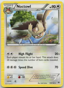 Noctowl 120/162 BREAKthrough Rare Pokemon MP - Image 1