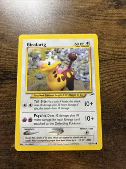 Pokemon Neo Destiny TCG Card Girafarig, Vintage, 66/105 - Image 1