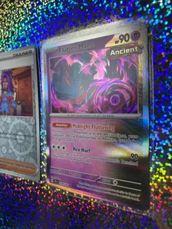 Pokemon TCG: Rare Holo 078/162 Flutter Mane; Reverse Holo 186/197 Arven - Image 3