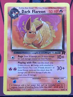 Dark Flareon 35/82 Team Rocket Uncommon Regular 1999 WOTC Pokemon TCG VLP - Image 3
