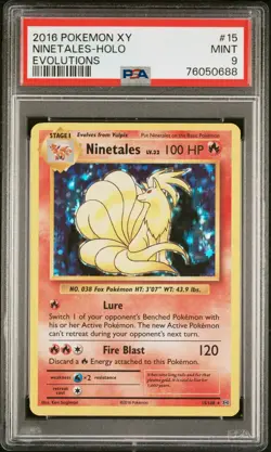 Pokemon XY Evolutions NINETAILS HOLO PSA 9 - Image 1