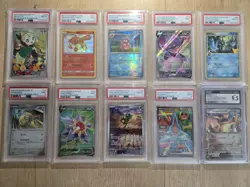 Slab Bundle Pokemon Lot of 10 CGC PSA Graded Cards - Image 1