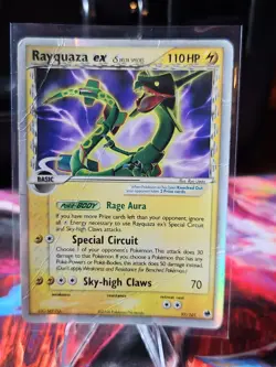 Pokemon Rayquaza ex Dragon Frontiers 97/101 Holo Delta Species Heavily Damaged - Image 1