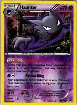 Haunter 59/162 Uncommon BREAKthrough Pokemon Reverse Holo Damaged - Image 1