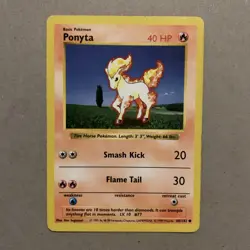 Ponyta Base Set 60/102 Shadowless Pokemon Card WOTC - MP - Image 1