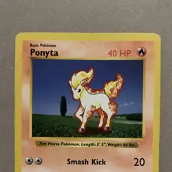 Ponyta Base Set 60/102 Shadowless Pokemon Card WOTC - MP - Image 2