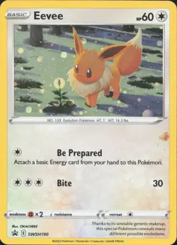 Eevee SWSH190 Holo Swirl Promo Sword & Shield Promo Pokemon Near Mint - Image 1
