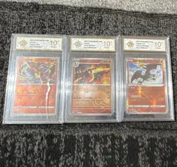 Pokemon Pokemon TCG CHN Chinese Graded Gem Mint 3 Card Lot 151 2024 Charizard - Image 1