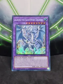Yugioh Albion the Sanctifire Dragon MP24-EN082 Prismatic Secret Rare 1st Ed NM - Image 1