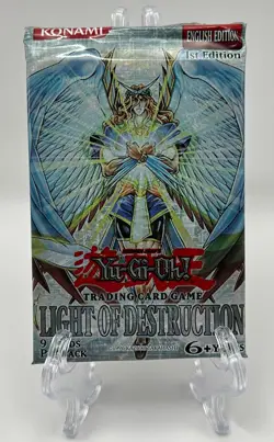 (701012) YUGIOH LIGHT OF DESTRUCTION 1st Edition Sealed BOOSTER PACK - Image 1