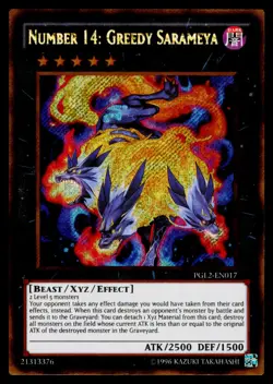 Number 14: Greedy Sarameya - PGL2-EN017 NM Prem Gold Return of the Bling YuGiOh - Image 1
