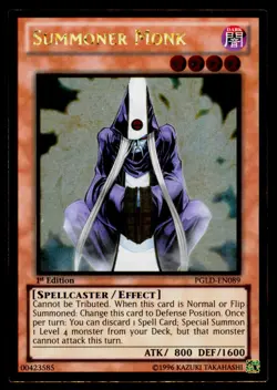 Summoner Monk - PGLD-EN089 NM Gold Rare Premium Gold Yu-Gi-Oh 1st Edition - Image 1