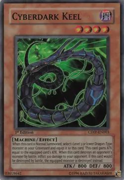 Yugioh Cyberdark Keel CDIP-EN003 Super Rare 1st Edition LP - Image 1