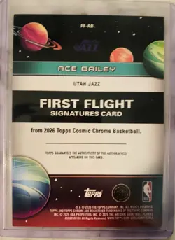 2025-26 Topps Chrome Cosmic - First Flight Signatures Ace Bailey Auto Utah Jazz - Image 2