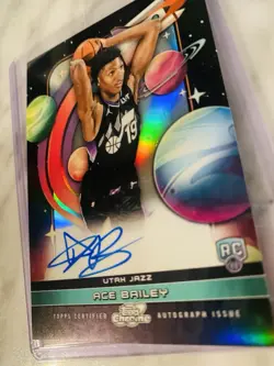 2025-26 Topps Chrome Cosmic - First Flight Signatures Ace Bailey Auto Utah Jazz - Image 3