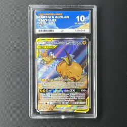 Raichu & Alolan Raichu GX Card 221/236 - Perfect Sub Grades - Ace 10 - Image 1