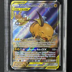 Raichu & Alolan Raichu GX Card 221/236 - Perfect Sub Grades - Ace 10 - Image 3