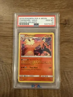 2018 POKEMON SUN & MOON #3 CHARIZARD HOLO GEM MT PSA 10 DRAGON MAJESTY - Image 1