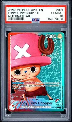 2024 ONE PIECE OP08-TWO LEGENDS ALTERNATE ART #001 TONY TONY CHOPPER PSA 10 - Image 1