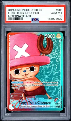 2024 ONE PIECE OP08-TWO LEGENDS ALTERNATE ART #001 TONY TONY CHOPPER PSA 10 - Image 1