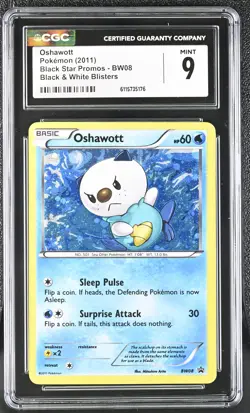 CGC 9 MINT Oshawott 2011 Black Star Promos BW08 Holo Pokemon Card - Image 1