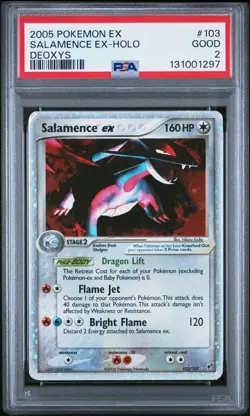 2005 POKEMON EX DEOXYS #103 SALAMENCE EX-HOLO PSA 2 - Image 1