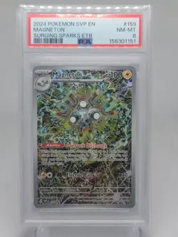2024 POKEMON SVP EN-SV SURGING SPARKS ETB PROMO #159 MAGNETON PSA 8 - Image 1