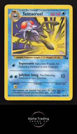 Tentacruel 44/62 Uncommon Fossil Pokemon Unlimited Lightly Played - Image 1