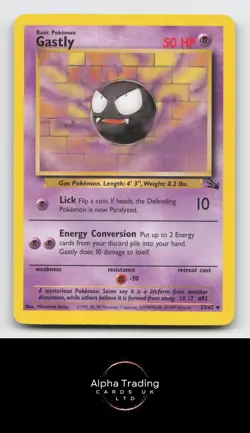 Gastly 33/62 Uncommon Fossil Pokemon Unlimited Lightly Played - Image 1