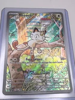 Meowth 106/094 Illustration Rare Phantasmal Flames Pokemon Holo Near Mint - Image 1