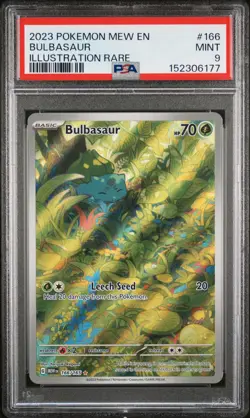 2023 Pokemon Mew En-151 #166 Bulbasaur Illustration Rare PSA 9 - Image 1