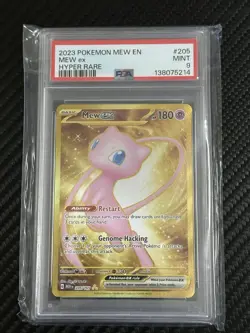 Mew 205/165 Scarlet & Violet 151 Full Art Gold Hyper Rare Pokemon Card PSA 9 - Image 1