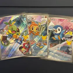Pokemon First Partner Illustration Collection Series 1 Sinnoh Gen 4 3 Cards - Image 1
