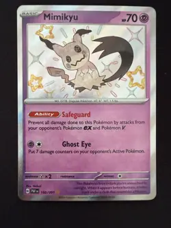 Pokemon TCG Mimikyu Shiny Holo 160/091 — Paldean Fates — Near Mint - Image 1