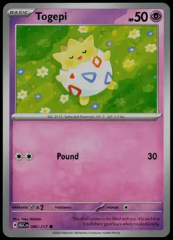 Togepi 080/217 Common Ascended Heroes Pokemon Card Near Mint - Image 1