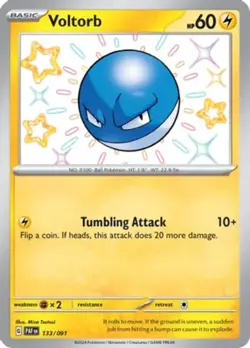 Voltorb - 133/091 - Shiny Rare NM, English Pokemon Paldean Fates - Image 1