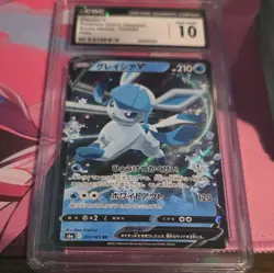 Pokemon Glaceon V CGC 10 S6a Eevee Heroes 024/069 RR Holo JP 2021 - Image 1