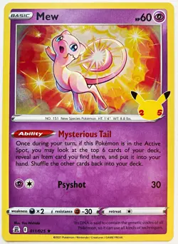 Mew 011/025 Holo Rare Pokemon Celebrations NM - Image 1
