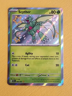 Pokemon TCG Scyther Scarlet & Violet: Paldean Fates 095/091 Holo Shiny Rare - Image 1