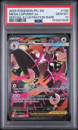 2025 POKEMON PHANTASMAL FLAMES SPECIAL ILLUSTRATION RARE MEGA LOPUNNY EX PSA 10 - Image 1