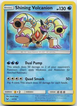 Shining Volcanion 27/73 Rare Shining Shining Legends Pokemon Holo Near Mint - Image 1