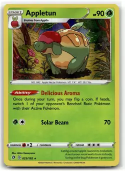 Appletun 023/192 Rare Rebel Clash Pokemon Holo LP - Image 1