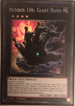 Yu-Gi-Oh! TCG Number 106: Giant Hand RA04-EN066 Collectors Rare 1st Edition NM - Image 1