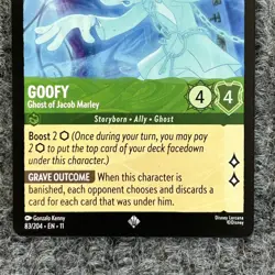 Disney Lorcana Winterspell Goofy Ghost of Jacob Marley 83/204 Rare NM Super Rare - Image 4